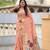 Peach cotton silk saree with colorful floral weaving pallu with blouse
