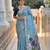 Skyblue cotton silk saree with colorful floral weaving pallu with blouse