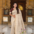 Cream cotton silk saree with colorful floral weaving pallu with blouse