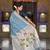 Skyblue cotton silk saree with colorful floral weaving pallu with blouse