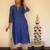 Royal blue chanderi sequin spray kurta set with chanderi bottoms, stitched