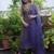 Navy metallic chanderi embroidered kurta set with dupatta, stitched