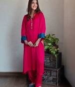 Modal embroidered kurta set with pants, stitched