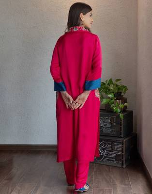 Modal embroidered kurta set with pants, stitched 4