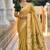 Lemon cotton silk saree with colorful floral weaving pallu with blouse