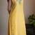 Yellow chanderi mirrorwork kurta set with pants, stitched
