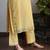 Yellow chanderi mirrorwork kurta set with pants, stitched