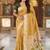 Lemon cotton silk saree with colorful floral weaving pallu with blouse