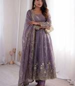 Heavy fendy silk embroidered sequince work wedding kurta set