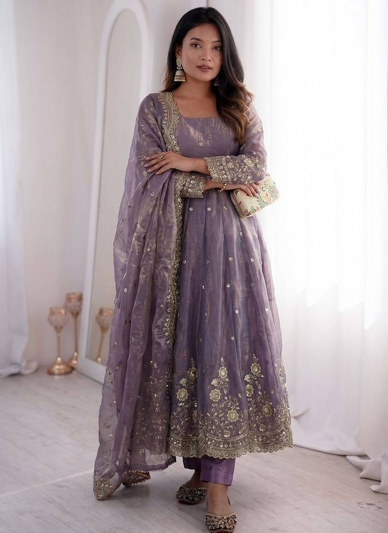 Heavy fendy silk embroidered sequince work wedding kurta set