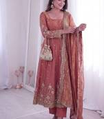 Heavy fendy silk embroidered sequince work wedding kurta set