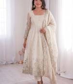 Heavy fendy silk embroidered sequince work wedding kurta set