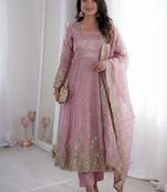 Heavy fendy silk embroidered sequince work wedding kurta set