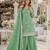 green embroidered chinon silk blend  semi stitched palazzo suit