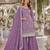 lavender embroidered chinon silk blend  semi stitched palazzo suit