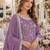 lavender embroidered chinon silk blend  semi stitched palazzo suit