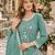 aqua blue embroidered chinon silk blend  semi stitched palazzo suit
