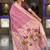 Pink cotton silk saree with colorful floral weaving pallu with blouse
