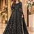 black embroidered net semi stitched anarkali suit