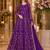 purple embroidered net semi stitched anarkali suit