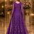 purple embroidered net semi stitched anarkali suit