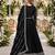 black embroidered art silk blend  semi stitched anarkali suit
