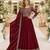 maroon embroidered art silk blend  semi stitched anarkali suit