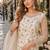 white embroidered net semi stitched salwar suit