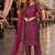 purple embroidered net semi stitched salwar suit