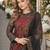 maroon embroidered net semi stitched salwar suit