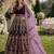 dark purple embroidered velvet semi stitched patiyala suit