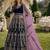 navy blue embroidered velvet semi stitched patiyala suit