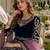 navy blue embroidered velvet semi stitched patiyala suit