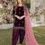 purple embroidered velvet semi stitched patiyala suit