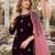 purple embroidered velvet semi stitched patiyala suit
