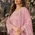 pink embroidered net semi stitched plazzo suit