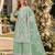 light green embroidered net semi stitched plazzo suit