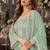 light green embroidered net semi stitched plazzo suit