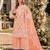 orange embroidered net semi stitched plazzo suit