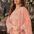 orange embroidered net semi stitched plazzo suit