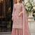 light brown embroidered net semi stitched plazzo suit