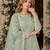 light green embroidered net semi stitched plazzo suit