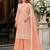 orange embroidered net semi stitched plazzo suit