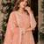 orange embroidered net semi stitched plazzo suit