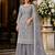 grey embroidered net semi stitched plazzo suit
