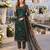 green embroidered net semi stitched salwar suit