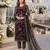 purple embroidered net semi stitched salwar suit