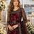maroon embroidered net semi stitched salwar suit