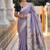 Lavender cotton silk saree with colorful floral weaving pallu with blouse