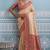 cream kanjivaram soft silk blend zari with meenakari weaving saree with blouse